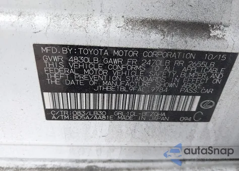 2015 Lexus Gs 350 z USA, uszkodzony, nr VIN JTHBE1BL9FA019784